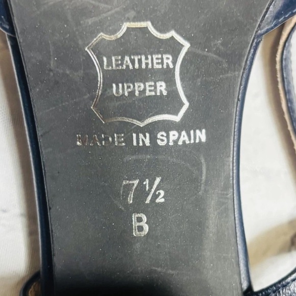 French Sole FS/NY Tuckernuck Slingback Baton Leather Heels Navy/Black Size 7.5 - Picture 10 of 10